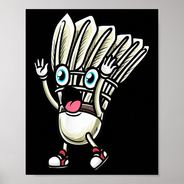 Poster Funny Badminton Shuttle Player Design Men Women _8 (Frente)