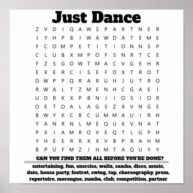 Poster Funny Bathroom Wall Décor: Localizador de Palavras (Frente)