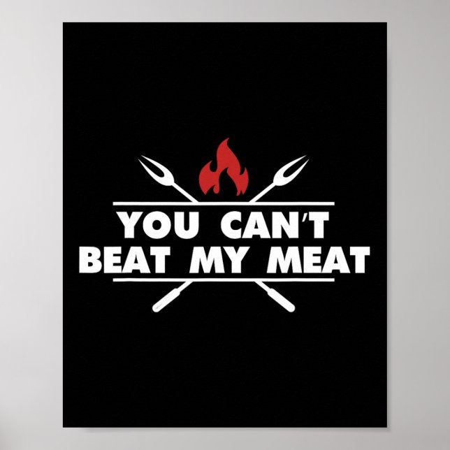 Poster Funny Bbq Grilling Chef Meat Humor  (Frente)