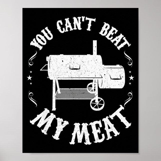 Poster Funny Bbq T Reverse Flow Smoker Accessory Dad Gril (Frente)