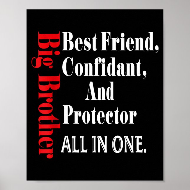 Poster Funny Big Brother Definition Birthday Men Teens Yo (Frente)