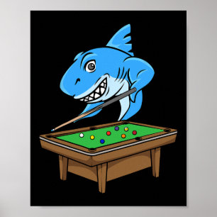 Poster Funny Billiards Piscina Shark Hall Piada Billi