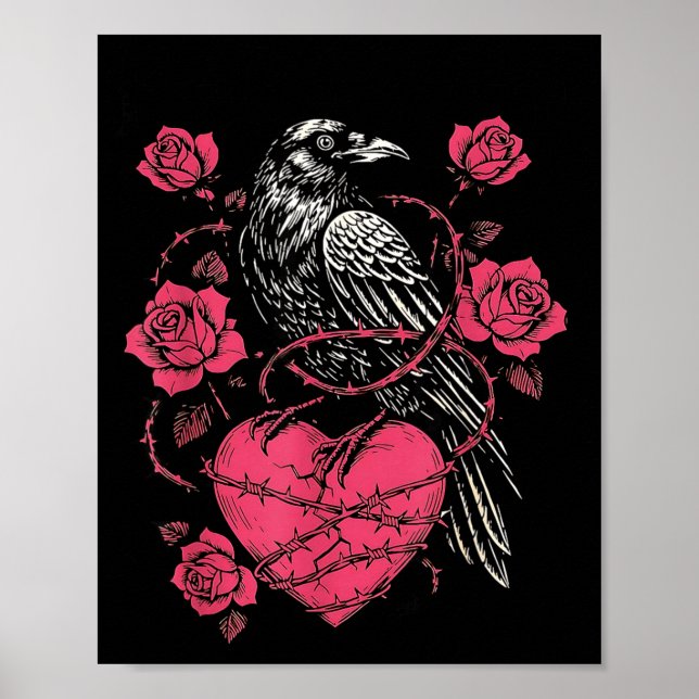 Poster Funny Black Bird F-caw-f Anti Valentines Day Singl (Frente)