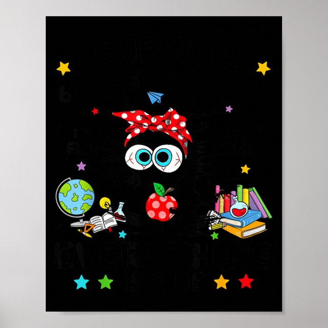 Poster Funny Black Cat I Survived 67 Days Of School I'm F (Frente)