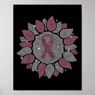 Poster Funny Bling Girassol Friso Rosa Friso Cancer Aw
