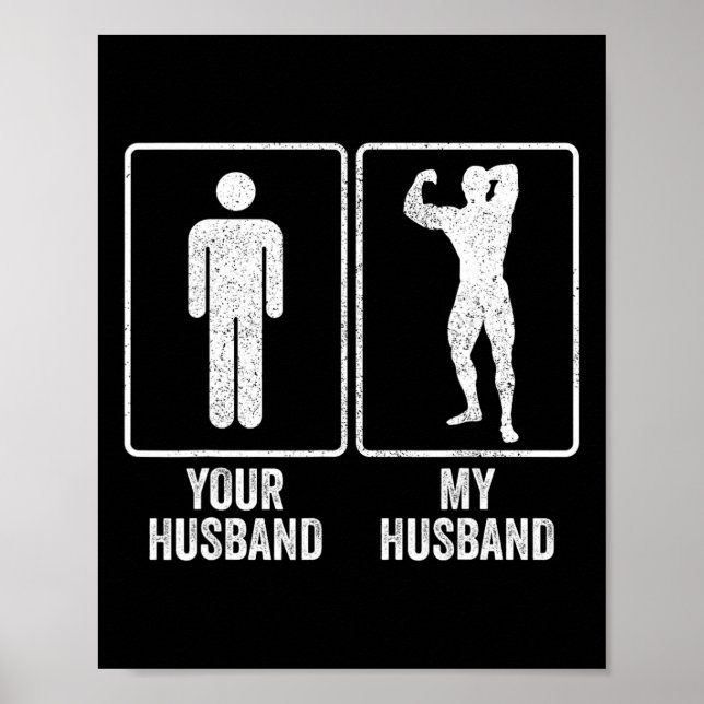 Poster Funny Bodybuilder Bodybuilding Husband Relationshi (Frente)