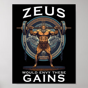 Poster Funny Bodybuilding Muscle ganha Humor Deus Grego Z
