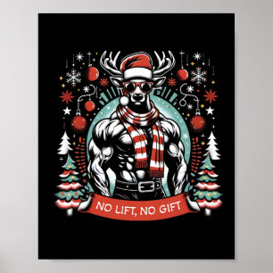 Poster Funny Bodybuilding Para A Festa De Natal Do Bacalh