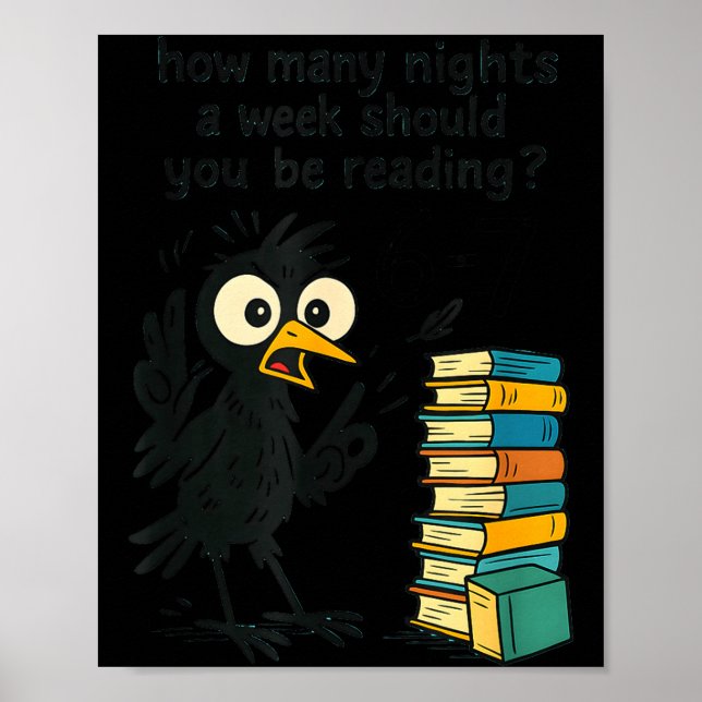 Poster Funny Bookworm 6 7 Meme Design _ Reading Nights Hu (Frente)
