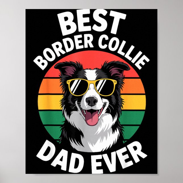 Poster Funny Border Collie Design For Men Dad Border Coll (Frente)
