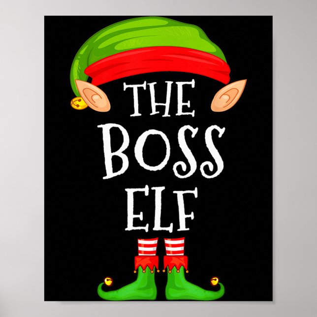 Poster Funny Boss Elf Family Christmas Boss Elf Sweater M (Frente)