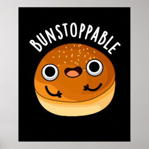 Poster Funny Bun Pun Dark BG