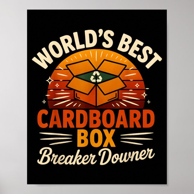 Poster Funny Cardboard Box Breaker Downer Sarcastic Retro (Frente)