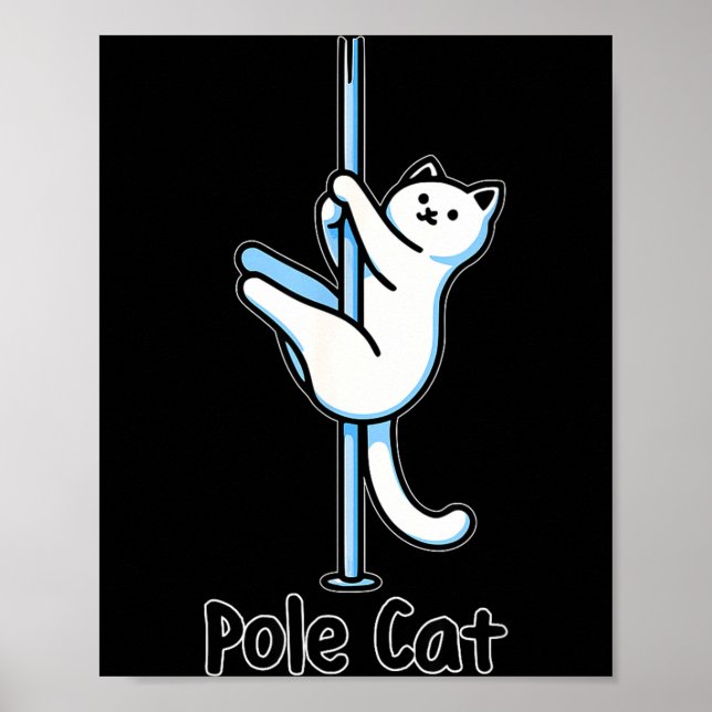 Poster Funny Cat Le Dancing Or Is It A Lecat Wordplay Jok (Frente)