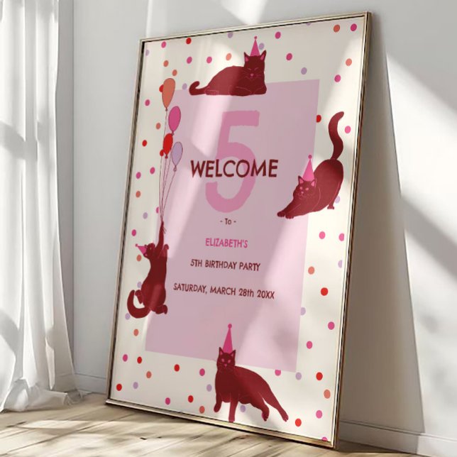 Poster Funny Cats cute Purrfect Birthday Party (Criador carregado)
