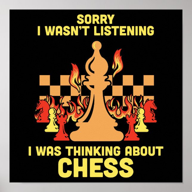 Poster Funny Chess Quote Gift for Chess Players & Lovers (Frente)
