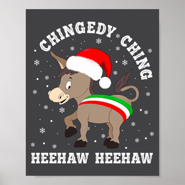 Poster Funny Chingedy Ching Hee Haw Santa Merry Christmas (Frente)