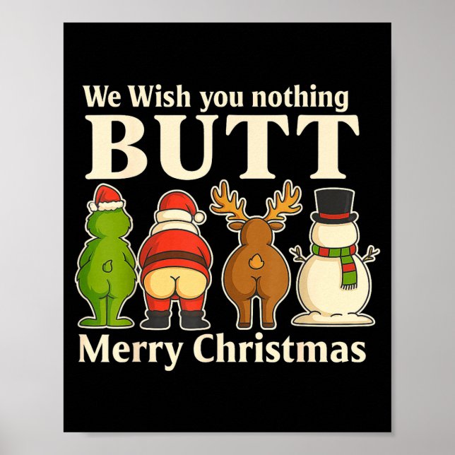 Poster Funny Christmas Butt - We Wish You Merry Xmas  (Frente)