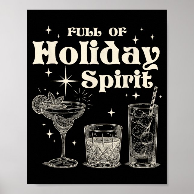 Poster Funny Christmas Drinking Full Of Holiday Srit  (Frente)