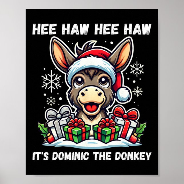 Poster Funny Christmas Italian Christmas Donkey Dominic T (Frente)