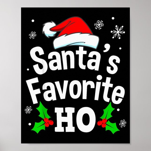 Poster Funny Christmas Santa's Favorite Ho Naughty Pajama (Frente)