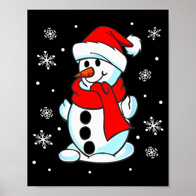 Poster Funny Christmas Snowman Tee Cute Santa Men Women K (Frente)
