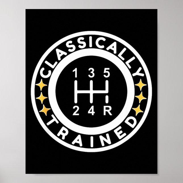 Poster Funny Clically Trained Manual Car Driving Humor  (Frente)