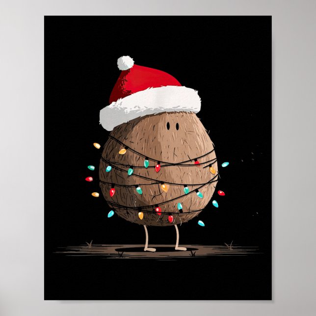 Poster Funny Coconut Christmas Graphics Lights Lover  (Frente)