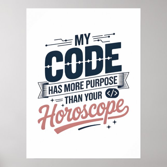 Poster Funny Coding Quote AI Programmer Design (Frente)