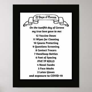 Poster Funny Corona Gift Song: Doze Dias de Corona