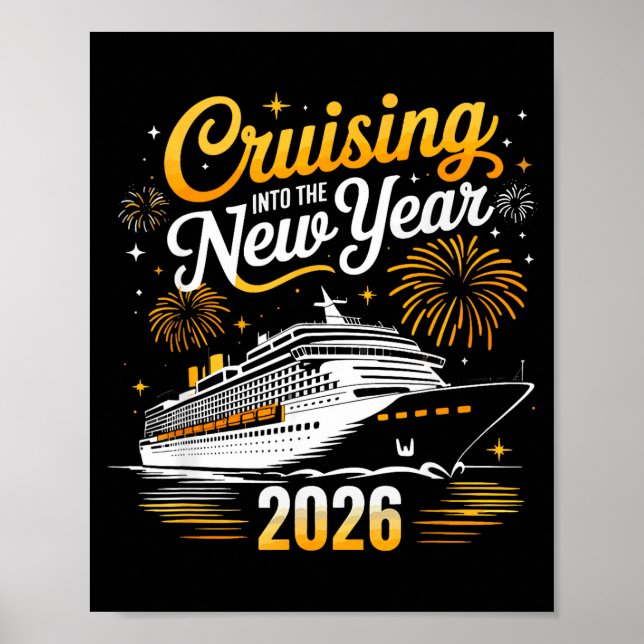 Poster Funny Cruising Into 2026 New Year Matching Family  (Frente)