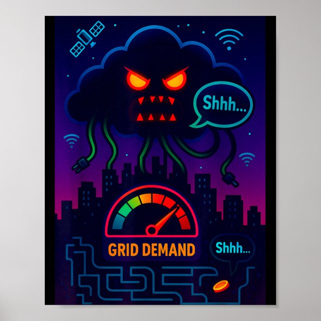 Poster Funny Crypto Energy Environmental Satire Gift  (Frente)