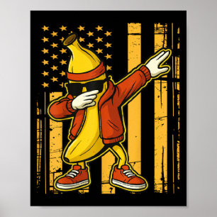 Poster Funny Dabbing Banana Legal Fruta Dab American Flag