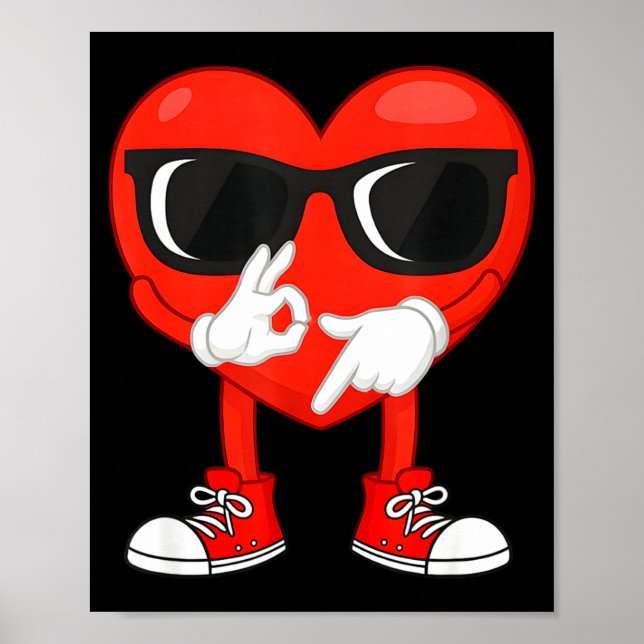 Poster Funny Dabbing Heart Valentines Day 67 Six Seven Lo (Frente)