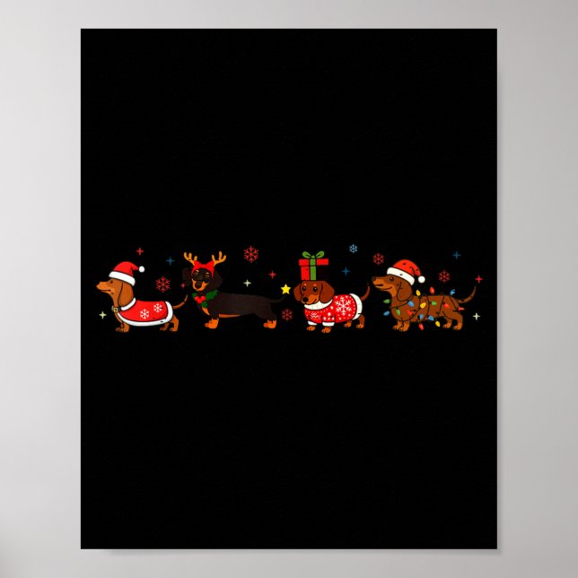 Poster Funny Dachshund Christmas Weenie Dog Lover Cute Me (Frente)