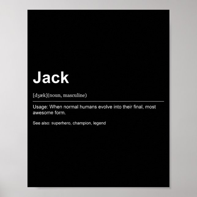 Poster Funny Definition Quote For The Name Jack _  (Frente)