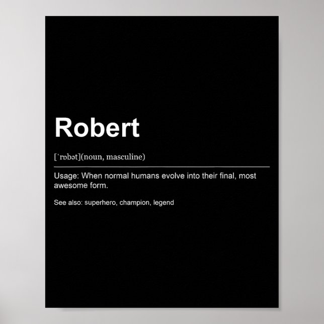 Poster Funny Definition Quote For The Name Robert _  (Frente)