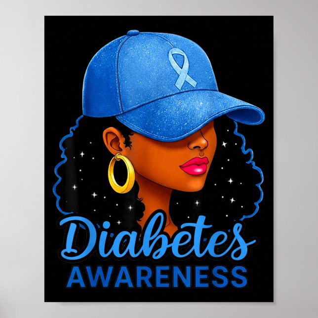 Poster Funny Diabetes Awareness Month Black Women  (Frente)