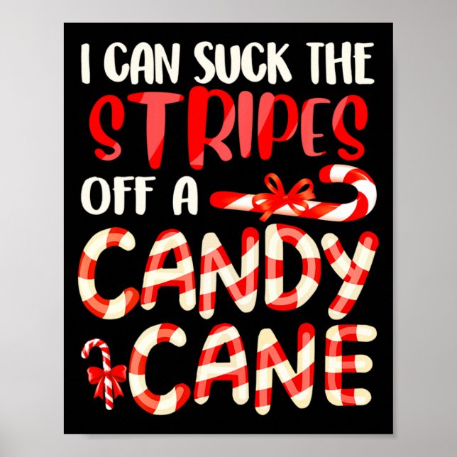 Poster Funny Dirty Candy Cane Christmas Hilarious Santa H (Frente)