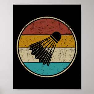 Poster Funny Dminton Shuttle Vintage Retro Para Homens Mu