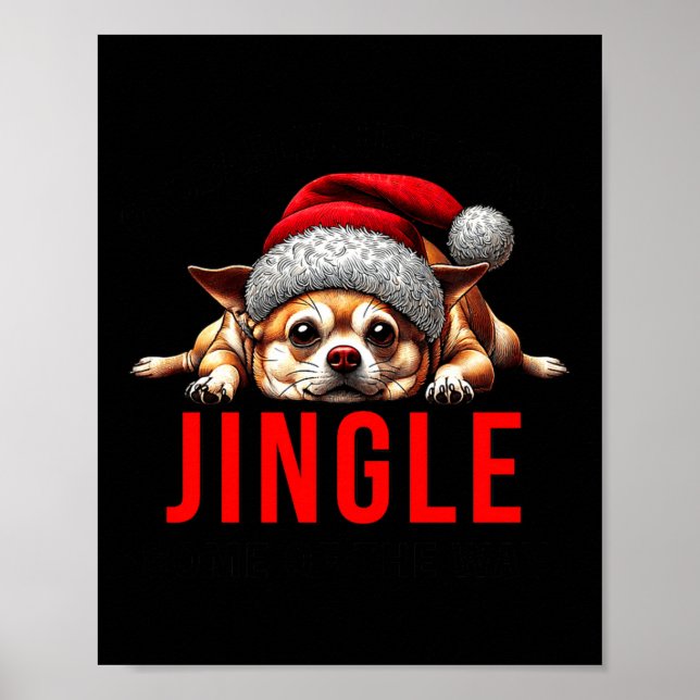 Poster Funny Dog Christmas Chihuahua Premium Tri-blend  (Frente)