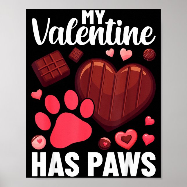 Poster Funny Dog Owner Valentines Day Heart Women Girls  (Frente)