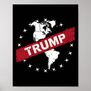 Poster Funny Donald Trump American Flag Canadá
