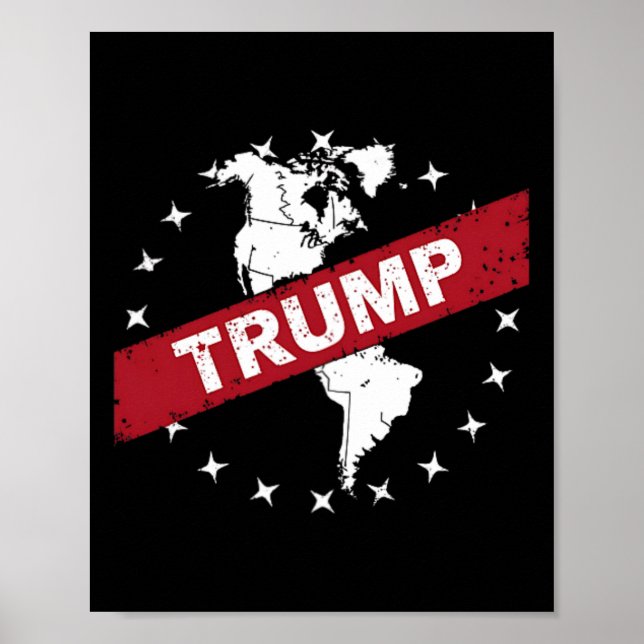 Poster Funny Donald Trump American Flag Canadá (Frente)