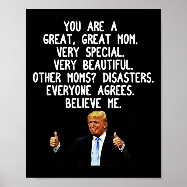 Poster Funny Donald Trump Madre39s Dia do Presente Conser (Frente)