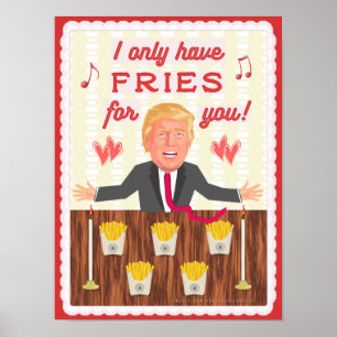 Poster Funny Donald Trump Rápido Comida Fries Dia de os n