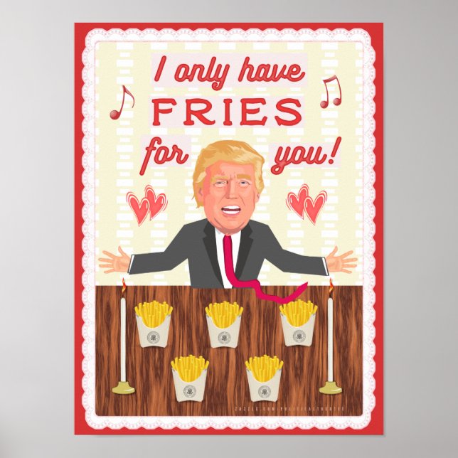 Poster Funny Donald Trump Rápido Comida Fries Dia de os n (Frente)