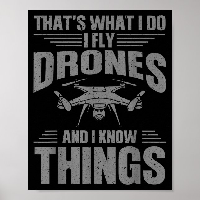 Poster Funny Drone Art For Men Women Boys Drone Racing Dr (Frente)