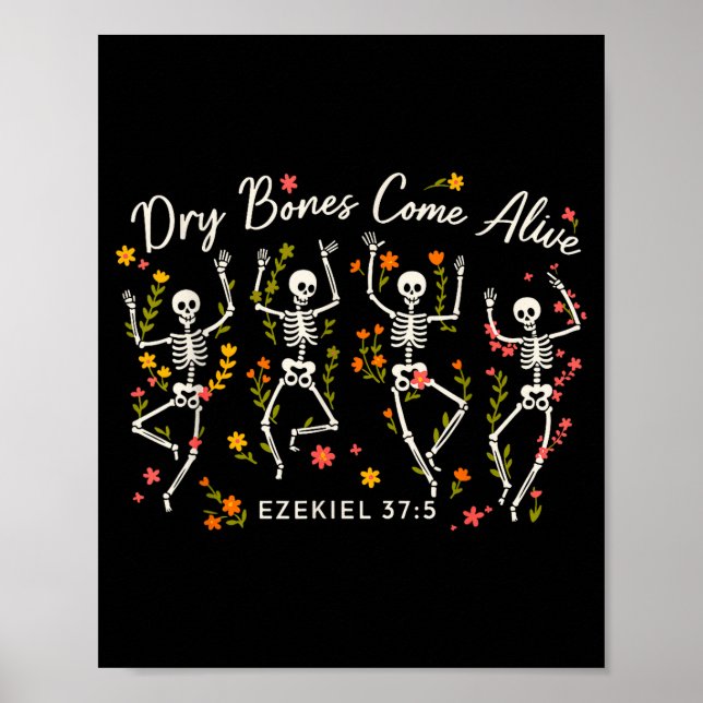 Poster Funny Dry Bones Come Alive Ezekiel 37_5 Skeleton C (Frente)