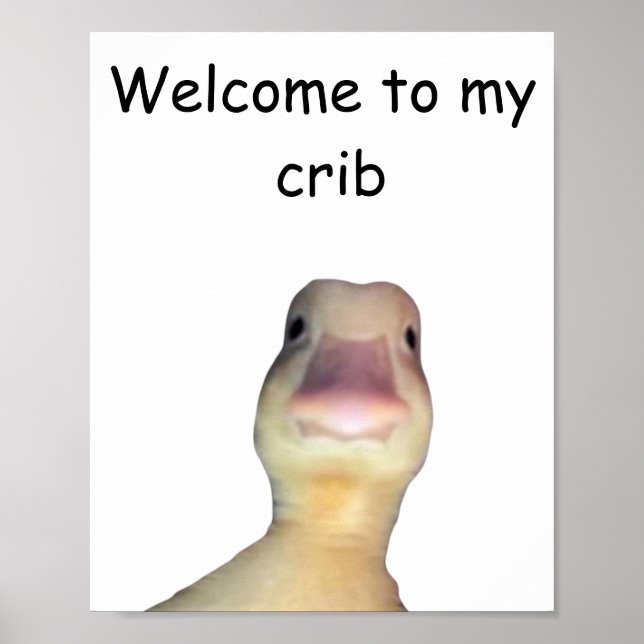 Poster Funny Duck Meme – “Welcome to My Crib” Cute Animal (Frente)